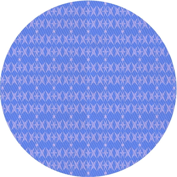 Ahgly Company Indoor Round Patterned Sky Blue Dress Blue Area Rugs, 3' Round