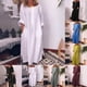 thumbnail image 5 of Women Cotton Linen Long Sleeve Maxi Dress Ladies Pocket Solid Baggy Kaftan Dress, 5 of 8