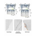 thumbnail image 6 of Navy Blue Eucalyptus Leaves Swag Valance and Tier Curtains 24'' Length Set, Watercolor Summer Botanical Light Filtering Kitchen Curtains, Tier Curtain Valances for Bathroom/Living Room/Bedroom/Café, 6 of 6