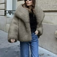 thumbnail image 7 of Miluxas Womens Winter Coats Trendy Long Sleeve Faux Jackets Solid Color Fluffy Lapel Warm Fall Outwear Gray XL(XL), 7 of 7