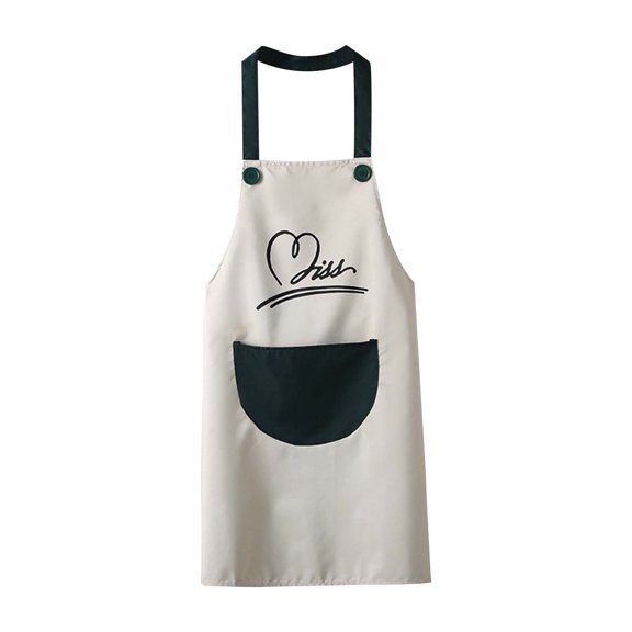 100Fens Home Kitchen Cotton Linen Anti Fouling apron, Cute Simple Sleeveless Cover, Dirt Resistant Work Apron for Cooking Coverall