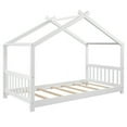 thumbnail image 5 of Harper & Bright Designs Wooden House Bed Twin Size Platform Bed Frames with Headboard and Footboard, Roof Design, 5 of 10