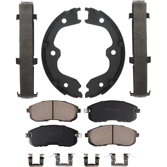 Detroit Axle - Front Ceramic Brake Pads   Rear Brake Shoes Replacement for Nissan Altima Infiniti G35 350Z - 4pc Set