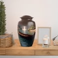 thumbnail image 6 of MUKTIVE Boat Memorial Urn for Human Ashes Adult Women for Funeral, Brown Burial Urns for Mom & Dad, Large Decorative Urn for Ashes for Male, Human Cremains Container, 10 Inch, 6 of 7