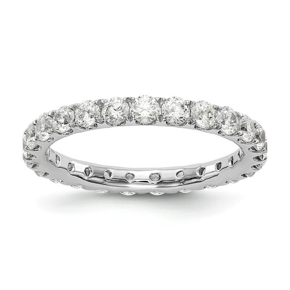 14K White Gold Ring Band Lab Grown Diamond SI1 SI2, G H I, Eternity , Size 9