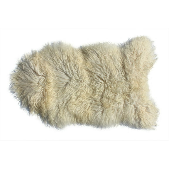 Salvani Genuine Icelandic Sheepskin Rug Throw – shade of white - curly pile