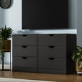 thumbnail image 6 of 3 Drawers Dresser with Fabric PU Drawer, Organizer Dresser with Wood Frame , Small Chest of Drawers for Closet, Living Room, Hallway, Bedroom Black, 6 of 9