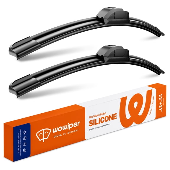 WOWIPER 22" 21" Premium Silicone Wiper Blades 2 Pack – Water Repellent Beam Fit J-Hook – OEM All-Season for Toyota Tacoma 2005-2015 and more