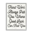 thumbnail image 4 of Stupell Industries Hard Work Good Luck Motivational Inspirational Painting Gray Framed Art Print Wall Art, 4 of 5
