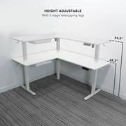 Mount-It! Large Electric Height Adjustable Desk for Corners, Automatic Standing Desk with Smooth Ergonomic Height Adjustment