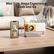 CocoBear Mini Projector 2026 Upgraded Auto Keystone Portable Projector for bedroom, 50% Zoom, 1080P Supported, Compatible with iOS/Android/TV Stick/HDMI/USB/TF Card(Yellow)