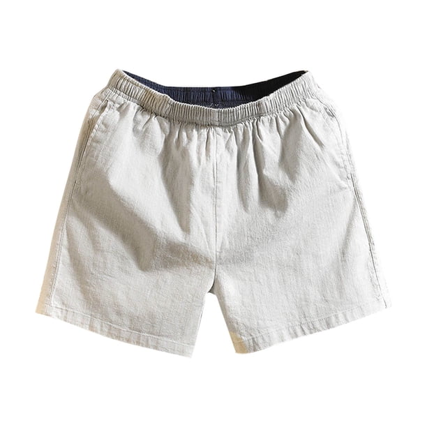Pantalones Cortos para Hombre Cintura Elástica con Bolsillos, Ejercicio Suelto de Color Sólido para la Playa, Al Aire Libre Y el Uso Diario