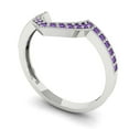 thumbnail image 2 of 0.25 ct Brilliant Round Cut Natural Amethyst 14k White Gold Stackable Band SZ 6, 2 of 6