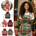 thumbnail image 6 of hengsof Christmas Apron Xmas Tree Snowman SnowFlakes Red Plaid Decorative Cooking Aprons with Pockets for Women Men Adults Home Kitchen Grill Baking Holiday Decorations Gift, 6 of 6