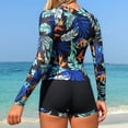thumbnail image 7 of HOMBOM Rash Guard Bathing Suit for Women Long Sleeve Modest Swim Top with Boyshorts Two Piece Pool Floral Ladies Swimwear, 7 of 7