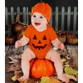 thumbnail image 2 of Cute Little Pumpkin Outfit Halloween Infant Jack O' Lantern Baby Bodysuit 24M Orange, 2 of 6
