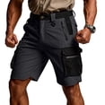 thumbnail image 3 of Dwellite Cargo Short for Men 2026 Outdoor Durable Hiking Shorts Summer Stretch Waist Knee Length Short with Zipper Pockets Black XL, 3 of 9