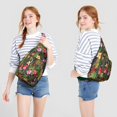 thumbnail image 4 of Jungle Floral Sling Backpack - Exotic Monstera & Flowers Design Crossbody Bag, Fashionable Pack, 4 of 4