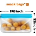 thumbnail image 2 of Minizmin 5/8/10 Pack Dishwasher Safe Reusable Ziplock Bags Silicone, Leakproof Reusable Freezer Bags, BPA Free Reusable Storage Bags for Lunch Marinate Food Travel, 2 of 8