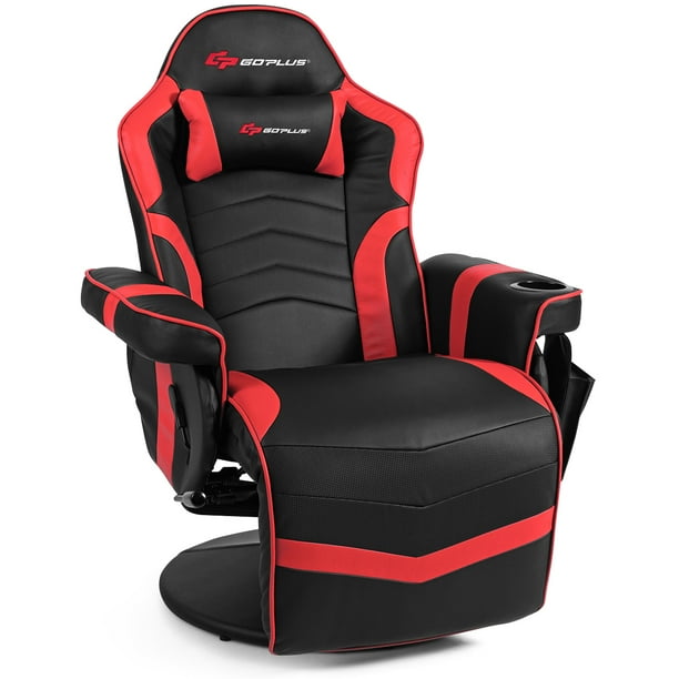 Goplus Massage Gaming Recliner Reclining Racing Chair Swivel