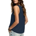 thumbnail image 4 of LNWUY Summer Tank Tops for Women Cotton Linen Gauze Shirts V-Neck Sleeveless Tunic Top Dressy Loose Lightweight Casual Blouses Blue L, 4 of 7