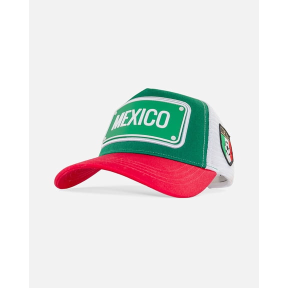 FIFA World Cup 2026 Rubber Country Patch Trucker Soccer Cap - Mexico
