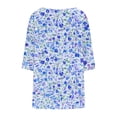 thumbnail image 7 of successthop Floral Blouses for Women Plus Size 3/4 Sleeve Tunic Top Crewneck Curved Hem Shirt Print Tops Loungewear, 7 of 7