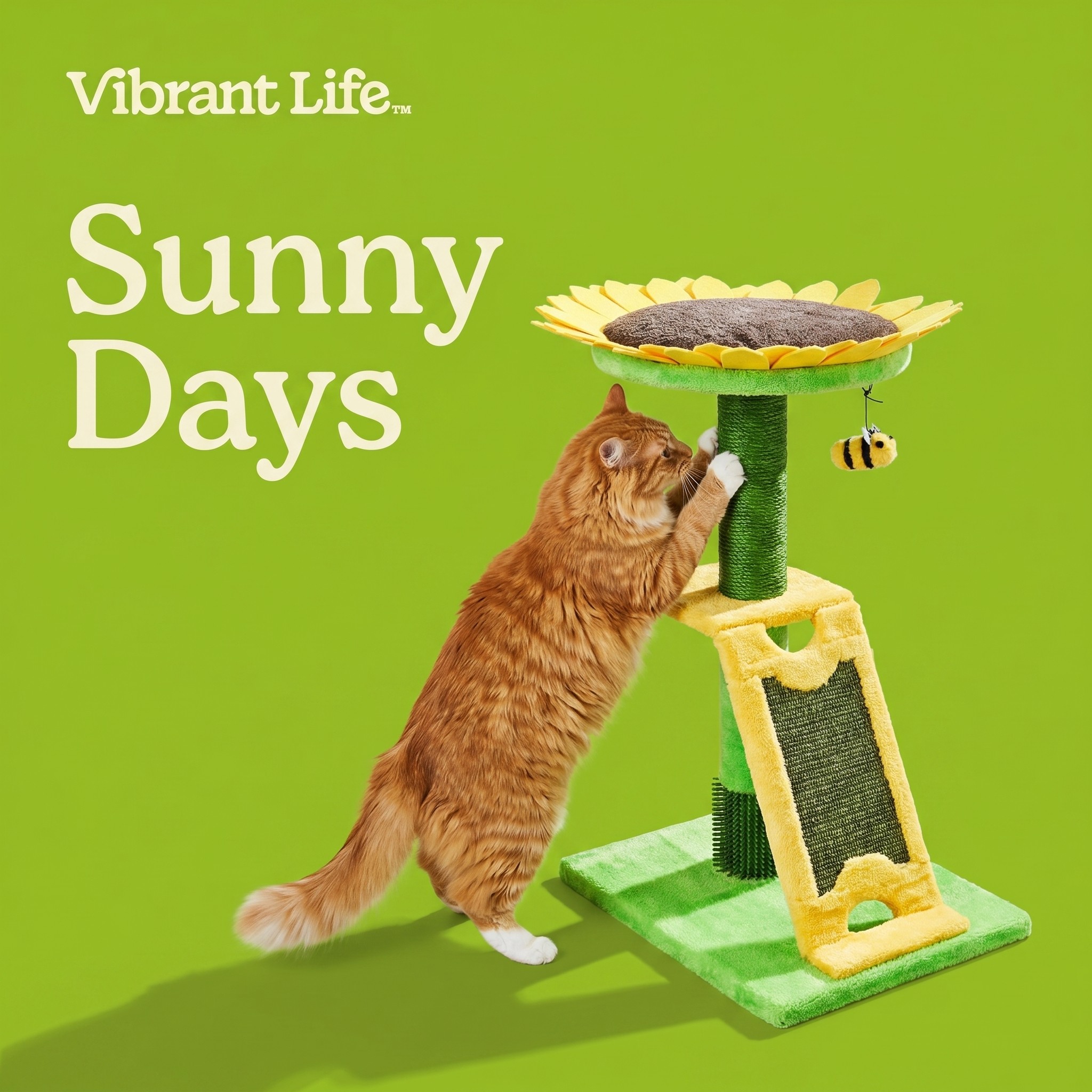 Vibrant Life Sunflower Scratch Post with Massager photo 4