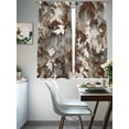 thumbnail image 4 of Collage Sheer Curtains 2 Panels Set Abstract Artistic Gradient Brown Gray Rustic Farmhouse Sheer Window Curtains Light Filtering Rod Pocket Voile Drapes for Bedroom Living Room 52"x63", 4 of 9