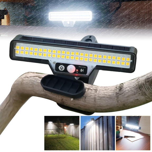 Clip on Solar Lights Waterproof,50LED Solar Motion Light Outdoor,Portable 500LM Bright Motion Lights for Outside,6000K Security Solar Light for Chain Link,Fence,Gutter,Garage,Camping,Picnic,Backyard