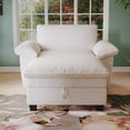 thumbnail image 6 of Beige Upholstered Chaise Lounge with Storage - Quick Setup for Bedroom or Living, 6 of 6