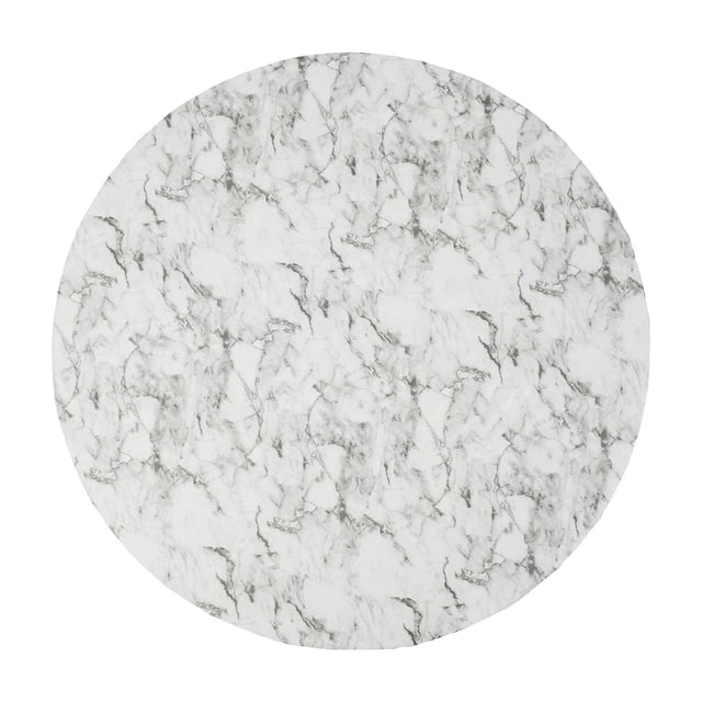 Mantel redondo de vinilo de PVC, resistente a las manchas, impermeable, color mármol blanco 36 a 44 pulgadas