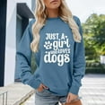 thumbnail image 2 of IWRICH Women's Sweatshirt Just a Girl Who Loves Dogs Long Sleeve Crew Neck Graphic Pullover Dog Mom Parents Casual Tops Yellow 160, 2 of 4