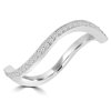 Majesty Diamonds MDR190057-6 0.16 CTW Round Diamond Wave Semi-Eternity Wedding Band Ring in 14K White Gold - Size 6