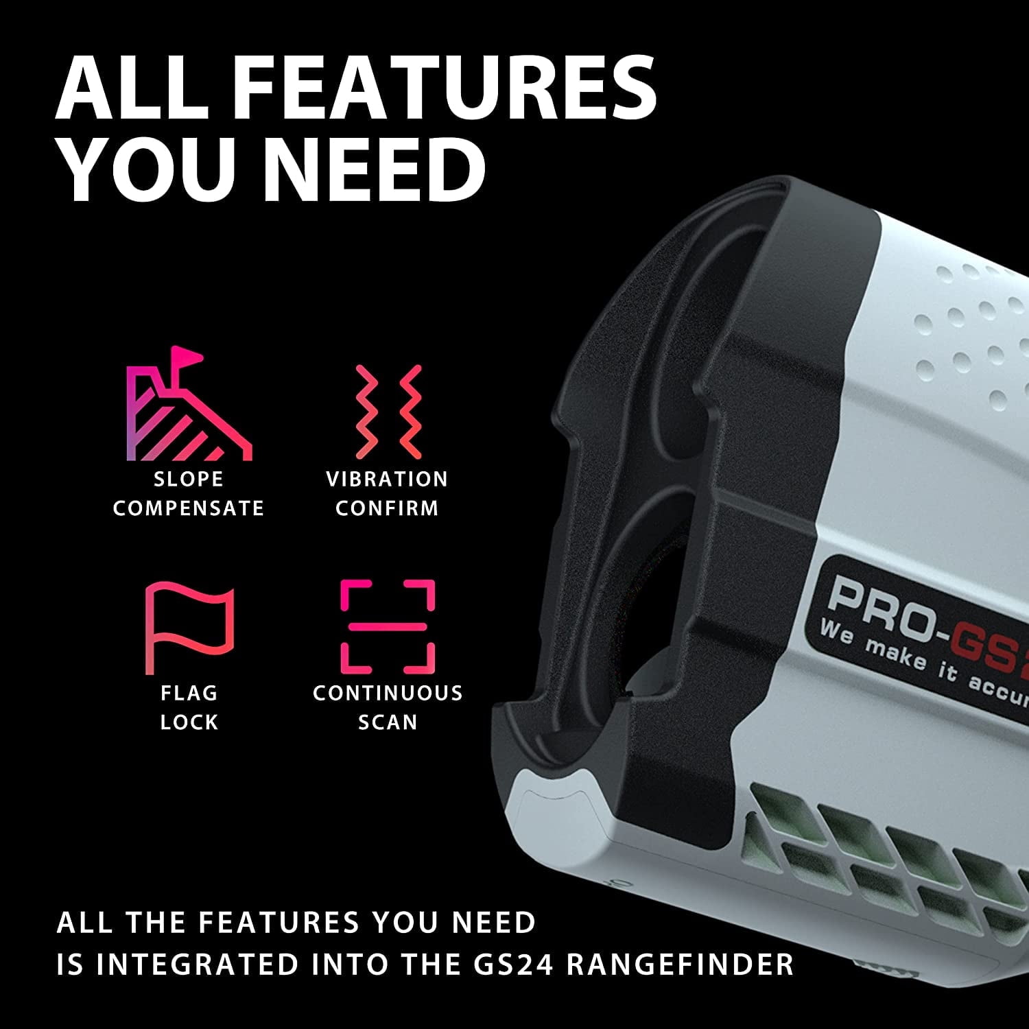Gogogo Sport Vpro Golf Rangefinder 650 Yards Range Finder Distance Measuring with Flag Lock GS24