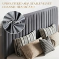 thumbnail image 5 of SHA CERLIN Grey Full Size Upholstered Platform Bed Frame with Adjustable Channel Velvet Headboard, 5 of 8