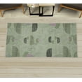 thumbnail image 1 of Contemporary Decorative Rug, Modern Style Abstract Minimal Line Art Afro Woman and Grunge Motifs, Quality Carpet for Bedroom Dorm and Living Room, 6 Sizes, Pistachio Green, by Ambesonne, 1 of 1