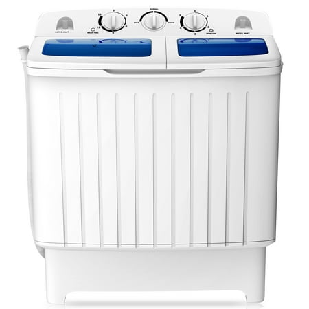 Costway Portable Mini Compact Twin Tub 17.6lb Washing Machine Washer Spin Dryer