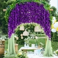 thumbnail image 4 of Artificial Wisteria Hanging Garland Fake Vines Decor Wedding Home Floral Arrangement - Dark Purple Vine for Ceiling Wall Party Decoration(Dark Purple), 4 of 6