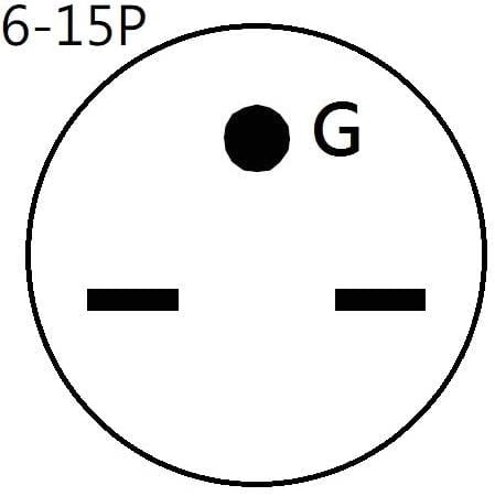 Parkworld 61643 Adapter Cord A/C 3 Prong Plug 6-15P to 10-50R Electric Stove Receptacle, NEMA 6-15 Dryer Male to NEMA 10-50R Electrical Stove Female, 15A, 250V 1FT