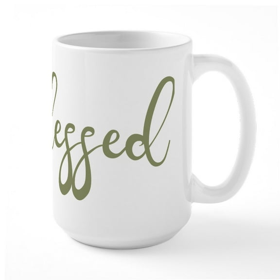 CafePress - Hashtag Blessed - 15 oz Ceramic Large White Nolvety Mug