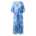 thumbnail image 2 of WILLBEST Vestidos de Algodon Vestido Informal con Estampado Floral para Mujer, Cuello En V, Detalle de Lazo, Vestido Fluido de Verano para Uso Diario, Vacaciones, Primavera y Otoño Mediana​​, 2 of 4