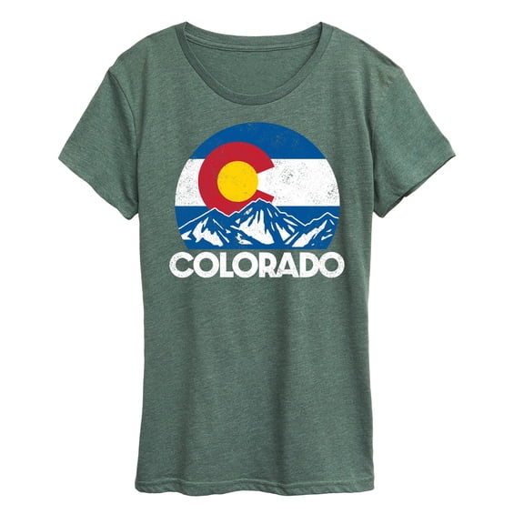 Instant Message - Retro Colorado Flag Mountains Short Sleeve Graphic T-Shirt