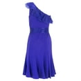 thumbnail image 2 of NUE by Shani Women's One Shoulder Organza Trim Dress Sz 6 Plum, 2 of 2
