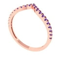 thumbnail image 2 of 0.1725 ctw Wedding Band for Women - 14K Rose Gold Natural Amethyst Stackable Eternity Ring, 2 of 6