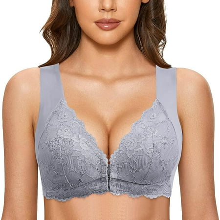 Blossomir Front Full Cup Bra Strong Support Non-Wired Large Size Functional Bra Plus Size Thin Functional Bra Everyday Underwear Bralette Sleep Bra Comfort Bras (M)