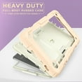 thumbnail image 5 of ELEHOLD for Samsung Tab A7 10.4 inch 2020 SM-T500 Ragged Case, Soft Silicone Hard PC Shoulder Strap Built-Kickstand Anti-Drop Shockproof Heavy Duty Protective Cover Case, Rosegold, 5 of 10