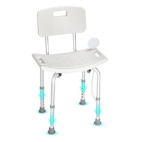KFFKFF Shower Chair, Shower Bench with Backrest, Height Modifiable Bathing Seat, Interior Shower and Bathtub Chair, Slip-resistant Bathroom Stool for Seniors, Supports up to 350 lbsShower