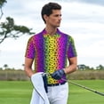 thumbnail image 6 of Balery Animal Paw Rainbow Printed Men’s Short Sleeve Polo Shirt, Midweight Men's Shirt,Golf Polo shirts -Medium, 6 of 9