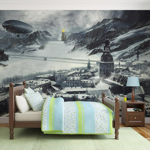 Tiptophomedecor Landscape Wallpaper Wall Mural - Winter In Riga
